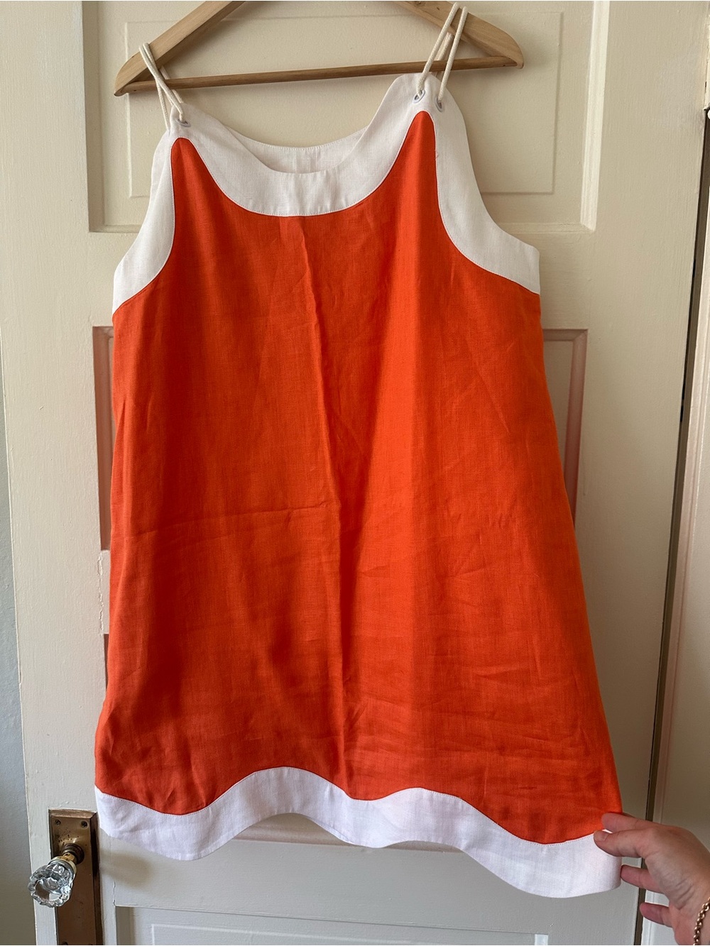 Staud Renata Orange & White A-Line Dress size XL